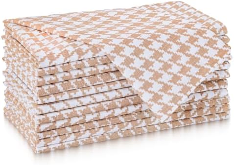 FINGERCRAFT Cloth Napkins Set of 12, 100% Cotton, 20x20 Inch, Dusty Pink by FINGERCRAFT