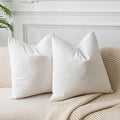 JUSPURBET 28x28 Euro Velvet Throw Pillow Covers Set of 2,Cream White by JUSPURBETHOME