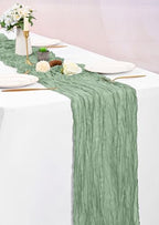 16 Pack Sage Green Table Runner 10FT Cheesecloth Table Runner Boho Gauze Table Runners Long Rustic Sheer Fabric Table Runners for Wedding Party Bridal Shower Farmhouse & Home Decor - Image 6