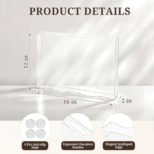 SXNOWS 12"x16" Clear Acrylic Serving Tray-Spill Proof - Image 6