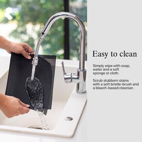 Placemats Set of 12 - Easy Clean Woven Vinyl Placemats for Dining Table, Indoor/Outdoor Place Mats, Washable PVC Table Mats（Black） - Image 4