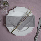 Handmade Cloth Napkins 100% Cotton Napkins with Fringe，Delicate Handmade Cloth Napkins for Dinners, Parties, Weddings and More，18 x 18 Inch Set of 12 - Grey - Image 2