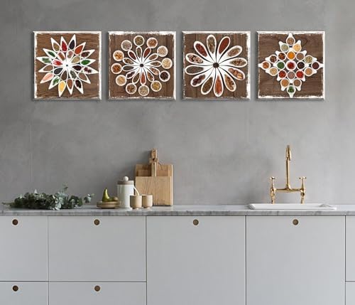 DJSYLIFE Kitchen Pictures Wall Decor Vintage Canvas Wall Art 12" x 12" - Image 4