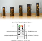 kakoya Flameless LED Candles with Timer 5 Pc Flickering Flameless Candles for Romantic Ambiance and Home Decoration Stable Acrylic Shell,with Embedded Star String，Battery Operated Candles（Grey） - Image 4
