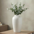 White Ceramic Vase for Centerpiece - 11 Inch Large Modern Boho Vase for Pampas Grass, Minimalist Decorative Flower Vases for Home Decor, Kitchen, Entryway, Mantel, Wedding Decor by Wancetang