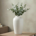 White Ceramic Vase for Centerpiece - 11 Inch Large Modern Boho Vase for Pampas Grass, Minimalist Decorative Flower Vases for Home Decor, Kitchen, Entryway, Mantel, Wedding Decor by Wancetang
