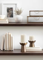 Kate and Laurel Alessia Modern Two-Piece Candle Holder Set, Set of 2, Antique Brass, Transitional Wavy Metal Candle Holders for Wax or Flameless Candles for Entryway or Living Room Decor - Image 4