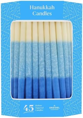 Dripless Deluxe Tapered Pastel, Blue and White Decorations, Hanukkah Menorah Candles for All 8 Nights of Chanukah (10-Pack) - Image 4