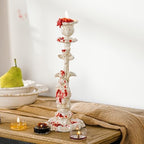 Sungmor Cast Iron Candle Holder, 10.2in White Noblewoman Figurine Design - Image 3