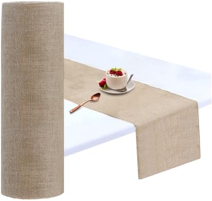 Shatex 14''x150ft Burlap Table Runner, High Density Burlap Roll for Rustic Wedding ,Outdoor Tables, Farmhouse Style Party, Home Decor for Christmas Festival Wedding Celebrate, 1roll 50yard by Shatex