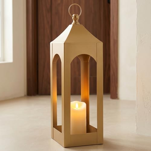 Modern Farmhouse Lantern Decor Metal Decorative Hanging Candle Lanterns - Image 3