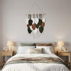 Jditngp Macrame Wall Hanging Leaf Boho Woven Tapestry,Cotton Cord Weave Tassels Home Decorations Modern Bohemian Handmade Leaf Feather Nordic Wall Art Decor for Living Room Bedroom Apartment 23.6"W X 31.5"L - Image 5
