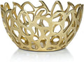 Red Co. 10” Decorative Round Aluminum Golden Branch Reef Centerpiece Bowl by RedCo