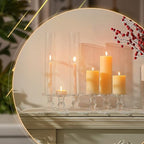 Teenyyou 12 Set Glass Hurricane Pillar Candle Holders Candlestick 12.6" - Image 5