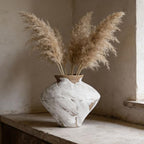 Wabi Sabi Vintage Vase, 6.3" Tall Wabi Sabi Decor Rustic Farmhouse Pottery Vase for Centerpiece, White Textured Pottery Flower Vase for Home Decorative, Table, Living Room, Bedroom, Bathroom, Kitchen - Image 4