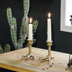 NIKKY HOME Gold Claw Foot Taper Candle Holders Set of 2, Gothic Decor - Image 2