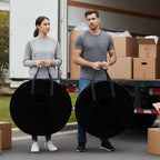 36 Inch Round Storage Bag 1 Pack,Solid Art Minimalist Pure Black Waterproof Wreath Storage Container with Handles&Zipper Plain Single Dark Color Closet Organizer Bags Garland Box - Image 4