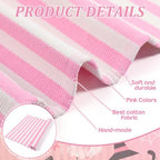 Honoson 2 Pcs Pink Ghost Halloween Doormat Set, Coir Striped Layer Rug - Image 4