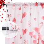youleyar Valentine's Day Curtains for Living Room, 96 Inch Length Red Heart Rose Printed Pattern Curtain, Rod Pocket Window Drapes Decorations for Bedroom Dining Room Drapes, 52W x 96L - Image 3