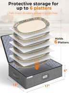 punemi Hard Shell China Platter Storage Containers for Moving, 2 Pack, Grey - Image 2