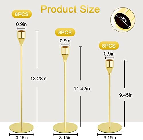 Gold Candlestick Holder Set of 24 for Taper Candles, Decorative Candle Holders Bulk Candle Stick Holders Taper Candle Holders for Table Centerpiece Wedding Dinning Party Anniversary Home Decor - Image 2
