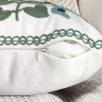 Alysheer Floral Embroidered Throw Pillow Cover 18"x 18" Set of 2 Blue Green - Image 6
