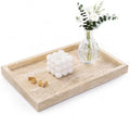 Marble Bathroom Tray for Countertop & Home Decor, Natural Decorative Marble Tray for Jewelry & Perfume Organizer, Stone Vanity Trays for Dresser, Kitchen Counter, 12" x 8", Beige Travertine by Homaura