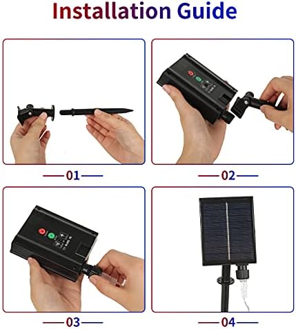 XTF2015 Solar American Flag Lights, 2 in 1 Solar Powered & Plug in - Image 6