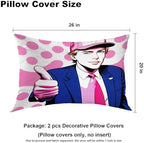 Batmerry American President Man Pillowcases, Smile Thumbs-Up Pink Spot Background Decorative Bed Pillow Cover with Hidden Zipper Soft Blended for Hair and Skin 20X26 in - Image 4