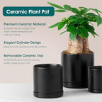 vancasso Ceramic Plant Pots, 3 Piece Planters for Indoor Plants, Black - Image 4