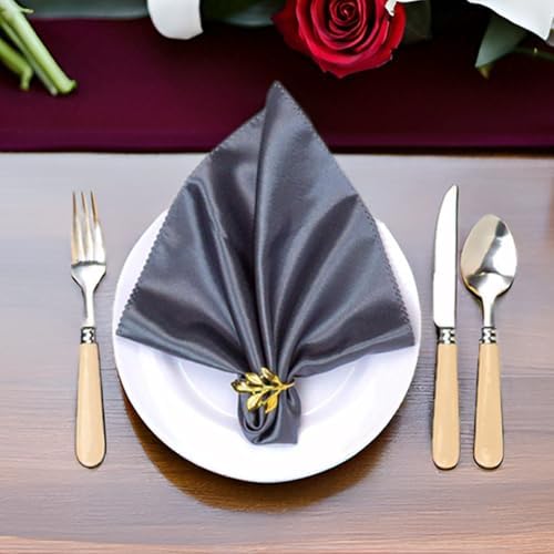 Set of 50 Leaf Napkin Rings Metal Gold Leaf Napkin Ring, Metal Napkin Rings Dinner Banquet Serviette Decor, Dinning Table Setting for Thanksgiving Christmas Halloween Holiday Wedding Party - Image 4