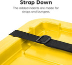 IRIS USA 8-Pack 27 Gallon Storage Bins with Lids |Made in USA| Heavy Duty Plastic Tote Containers for Truckbed Tool Box Organization, Large - Black/Yellow - Image 6