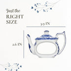 Spode Blue Italian Napkin Rings - Set of 4, Teapot Shaped Blue & White Table Accents for Dining Room Decor - Decorative Napkin Holders for Tableware & Seasonal Place Settings - Image 7