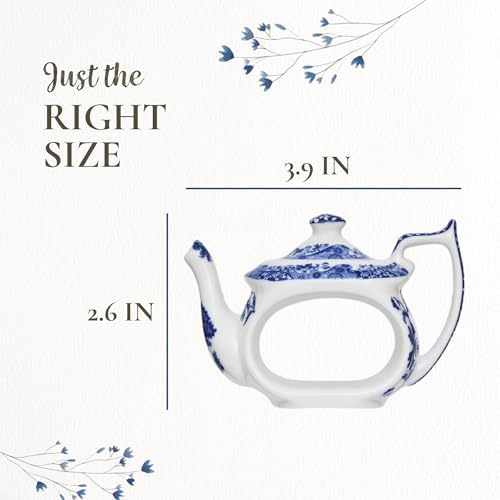 Spode Blue Italian Napkin Rings - Set of 4, Teapot Shaped Blue & White Table Accents for Dining Room Decor - Decorative Napkin Holders for Tableware & Seasonal Place Settings - Image 7