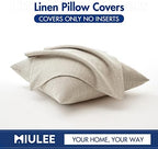 MIULEE 24x24 Inch Pack of 2 Decorative Linen Burlap Textured Euro Pillow Covers Farmhouse Boho Accent Pillowcases Spring Home Decor for Couch Sofa Bedroom Living Room Taupe - Image 6