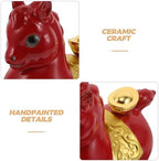 VOSAREA Ceramic Crimson Horse Figurine for 2026 Lunar New Year Decor - Image 3