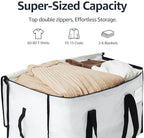 Moving Bags Heavy Duty Extra Large, Moving Boxes, Moving Supplies Essentials, Blue Storage Bins with Lids, Plastic Packing Totes, Storage Bags for Clothes with Handles & Zippers(White, 6 Pack) - Image 5