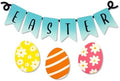 Roeda Brighten Your Life 14923m Easter Word Banner with Warm Colored Eggs with Patterns Wreath Kit Easter Magnet Set of 4, 9.25" W x 3.4" H by Roeda