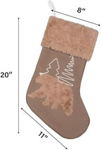 GEXWORLDWIDE GEX Christmas Stockings 6 Pack for Family Soft Pleather with Rope Stitch Embroidery Large 20" Faux Fur Boho Rustic Farmhouse Country Stockings for Xmas Fireplace Decoration (Set of 6) - Image 4