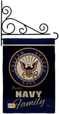 Navy Proudly Family Burlap Garden Flag - Set Wall Holder Armed Forces USN Seabee United State American Military Veteran Retire Official - House Banner Small Yard Gift Double-Sided 13 X 18.5 by Breeze+Decor