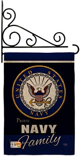 Navy Proudly Family Burlap Garden Flag - Set Wall Holder Armed Forces USN Seabee United State American Military Veteran Retire Official - House Banner Small Yard Gift Double-Sided 13 X 18.5 by Breeze+Decor