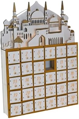 Ramadan Advent Countdown Calendar Wood - Ramadan Decorations for Home Eid Mubarak Table Decor, 30 Days Countdown Calendar Lights Drawers Ramadan Islam Kareem Table Centerpieces Décor DIY - Image 2