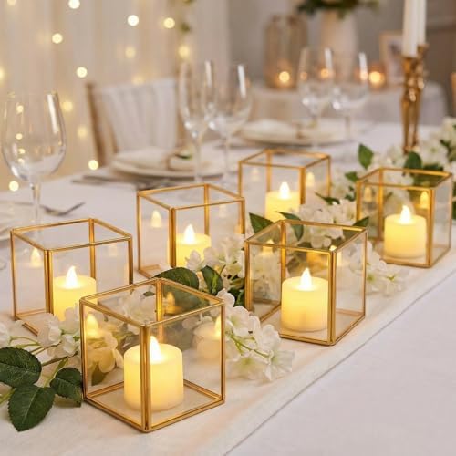 Sliner 6 Set Gold Votive Candle Holders Wedding Tables Centerpieces - Image 5