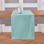 Solino Home Cotton Linen Dining Table Runner Pastel Turquoise, 14 x 120 in by SolinoHome
