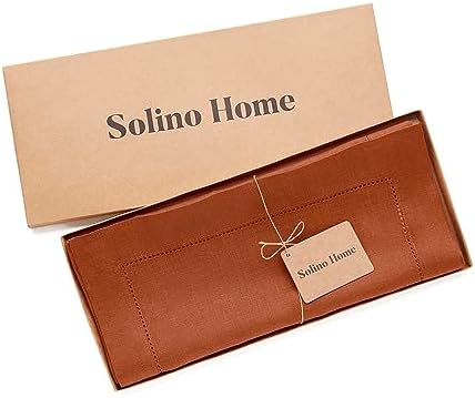 Solino Home 100% Pure Linen Table Runner Cinnamon Hemstitch, 14 x 48 in - Image 6