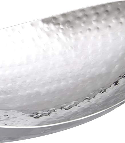Elegance Hammered 14-1/2 by 8-Inch Stainless Steel Oval Fruit Bowl - Image 3