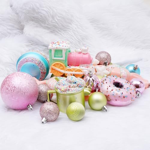 Macaron Christmas Ball Ornaments Set, Candyland Tree Decorations, 70 Pack - Image 5