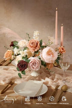 Ling's moment Fake Flowers Box, Faux Artificial Greenery Stems Foam Roses Silk Peony Eucalyptus Fabic Flower for Centerpieces Bouquet Wedding Vase Floral Decorations, Rust & Orange, Grand Combo - Image 2