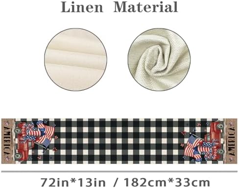 8 Pcs Truck Holiday Table Runners 72 Inches Long, Rustic Truck Fall Winter Halloween Christmas Burlap Table Runners, Car Buffalo Plaid Dining Table Decor for Farmhouse Garden Party Supplies - Image 4