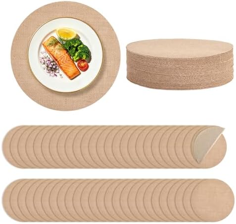 100 Pieces 11.8 Inch Burlap Round Placemats,Reusable Rustic Jute Table Mat by COSINIA